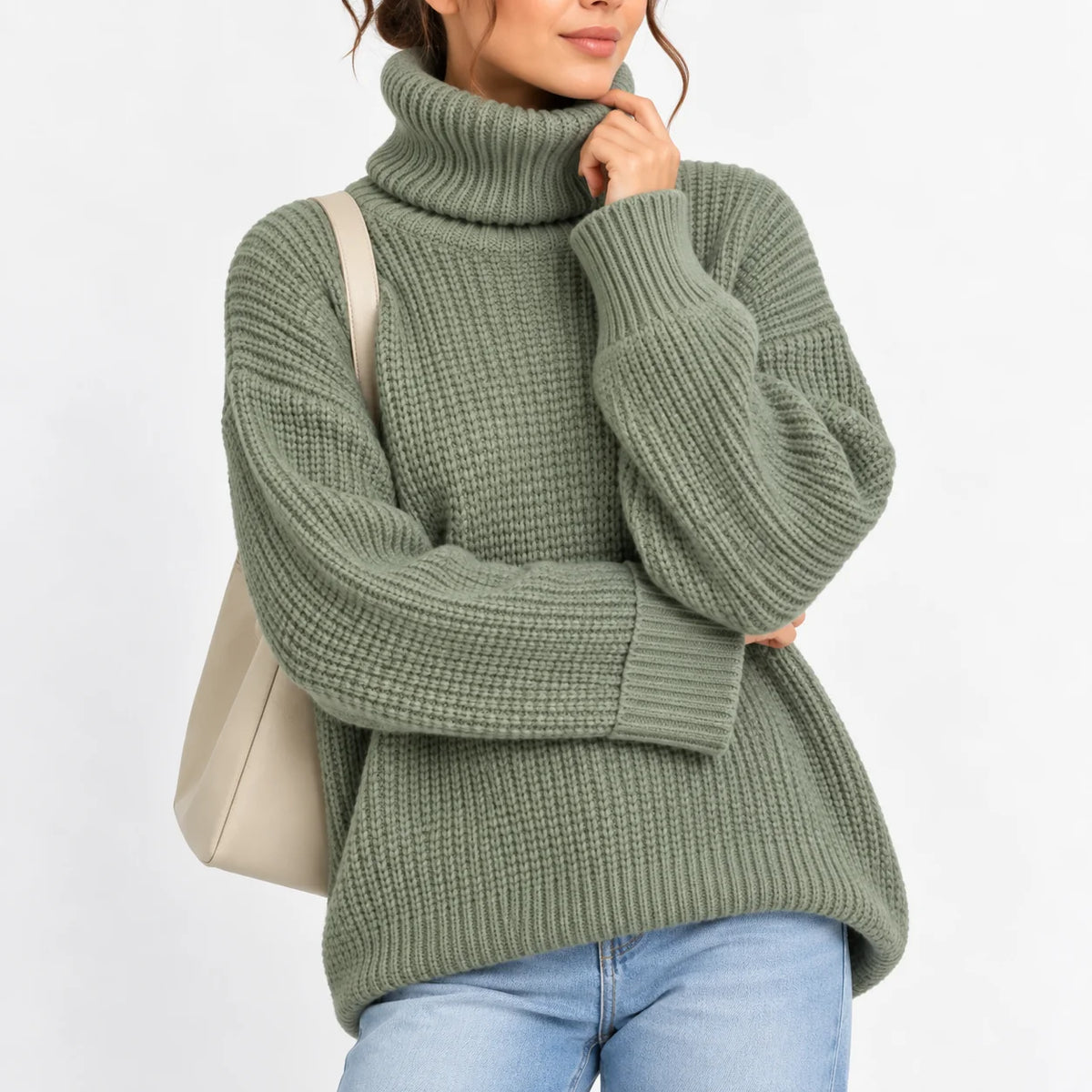 Willa Women's Oversized Sweater | Chunky Waffle Knit, Relaxed Fit 3