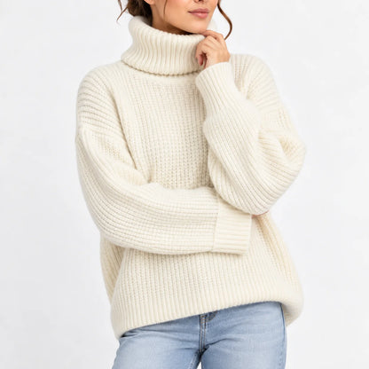Willa Women's Oversized Sweater | Chunky Waffle Knit, Relaxed Fit 4
