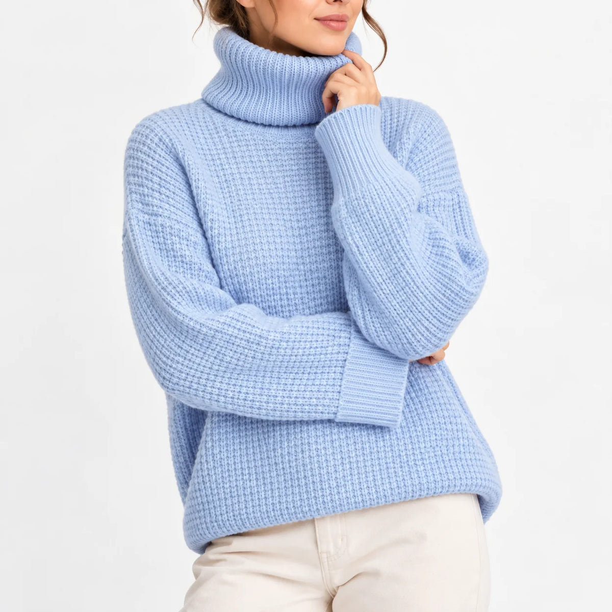 Willa Women's Oversized Sweater | Chunky Waffle Knit, Relaxed Fit 6