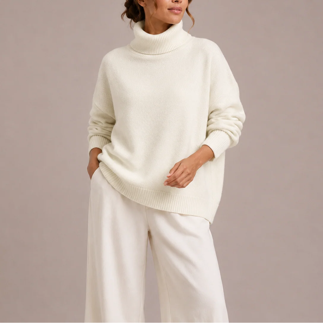 Willa Women's Oversized Turtleneck Sweater | Relaxed Knit, Cozy Fit 2