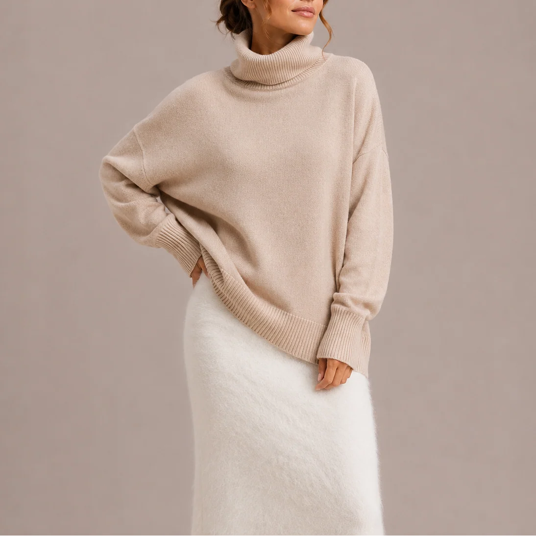 Willa Women's Oversized Turtleneck Sweater | Relaxed Knit, Cozy Fit 3