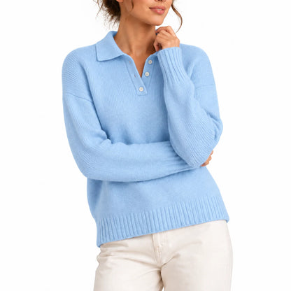 Willa Women's Sweater | Knit Polo Collar, Relaxed Fit 5