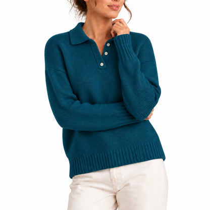 Willa Women's Sweater | Knit Polo Collar, Relaxed Fit 6