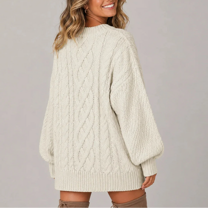 Wynna Cable Knit Jumper Dress | Oversized, Long Sleeves 2