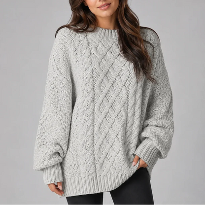 Wynna Cable Knit Jumper Dress | Oversized, Long Sleeves 9