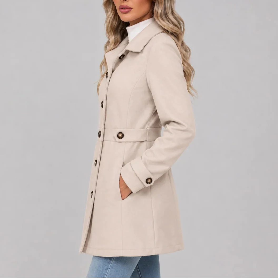 Wynne Women's Coat | Button Front, Fitted Waist, Elegant Silhouette 1